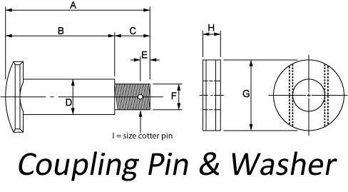 coupling pins and washers