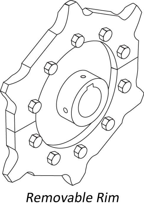 Fabricated Steel Removable Rim Sprocket