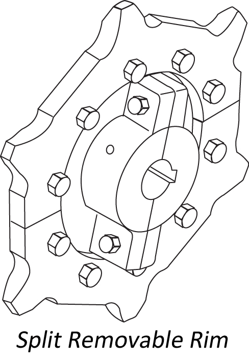 Fabricated Steel Split Removable Rim Sprocket